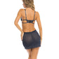 Rene Rofe Chemise y tanga Sneak Peak Azul M/L