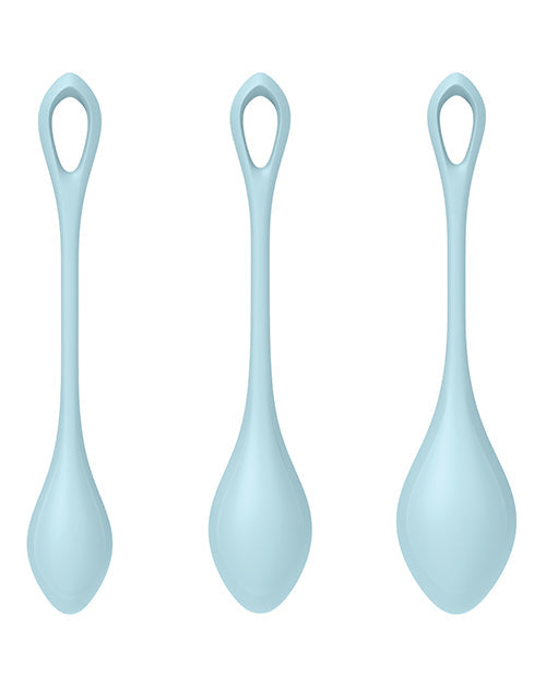 Satisfyer Yoni Power 2 Bolas Kit de Entrenamiento - Azul Claro