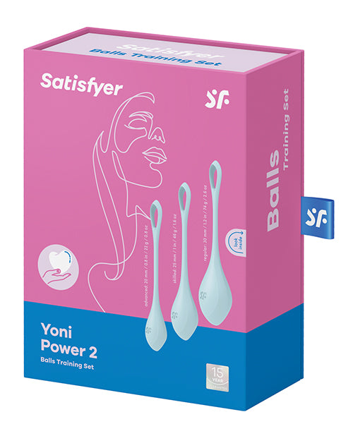 Satisfyer Yoni Power 2 Bolas Kit de Entrenamiento - Azul Claro