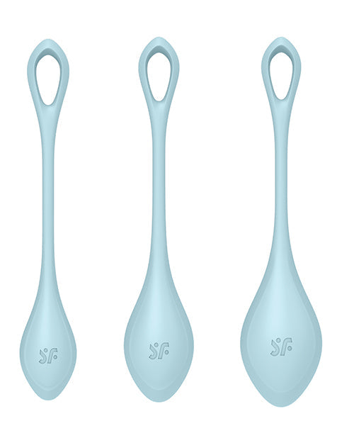 Satisfyer Yoni Power 2 Bolas Kit de Entrenamiento - Azul Claro