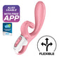 Vibromasseur Satisfyer Rabbit | Vibromasseur Point G étanche Hug Me | Vibromasseur Rose contrôlé par application | Meilleur Vibromasseur pour Femmes
