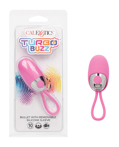 Stimulateur Turbo Buzz Bullet avec manchon en silicone amovible – Rose