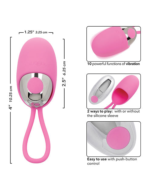 Stimulateur Turbo Buzz Bullet avec manchon en silicone amovible – Rose
