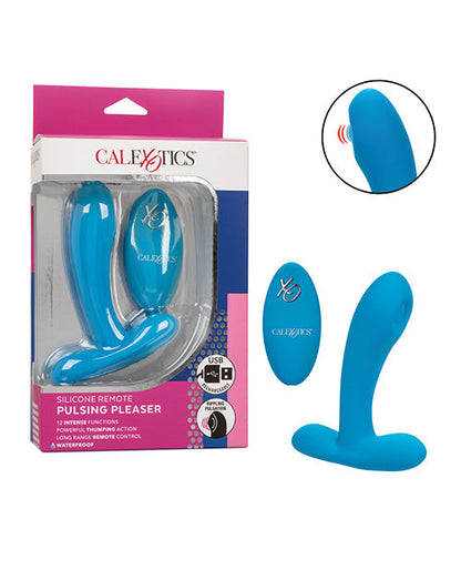 Plaisir vibrant en silicone avec télécommande - Bleu