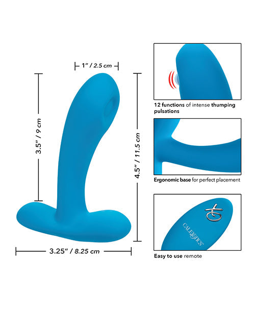 Plaisir vibrant en silicone avec télécommande - Bleu