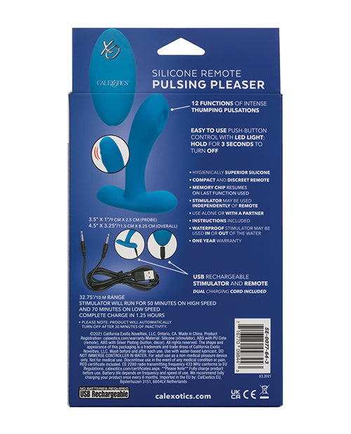 Plaisir vibrant en silicone avec télécommande - Bleu