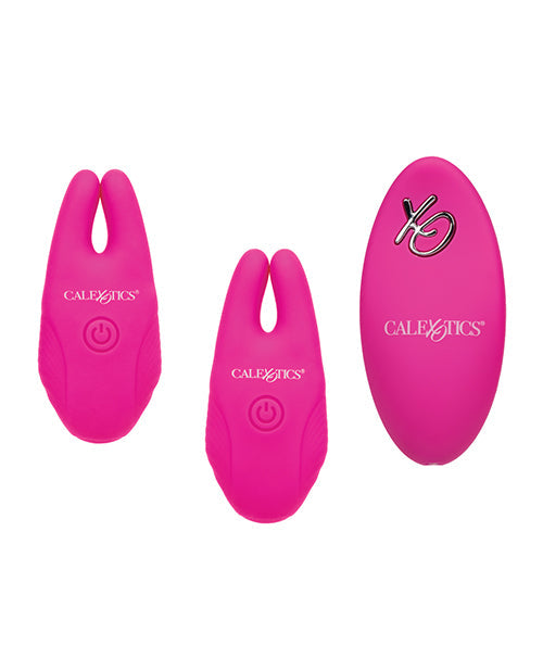 Pinzas de silicona para pezones con control remoto - Rosa