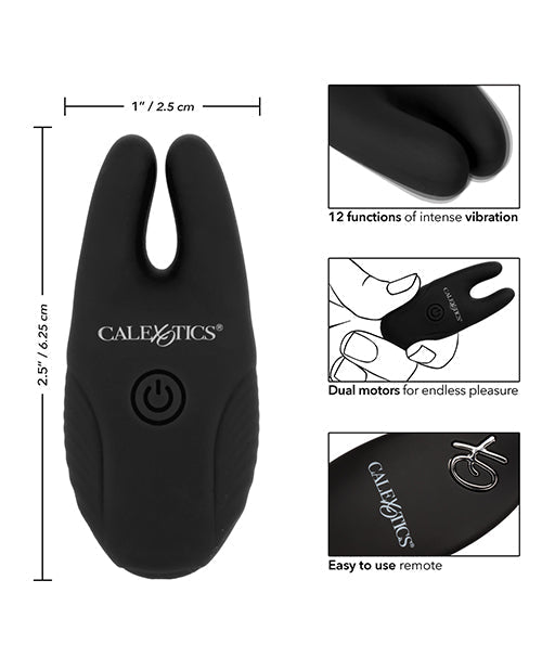 Mordazas de silicona para pezones con control remoto - Negro