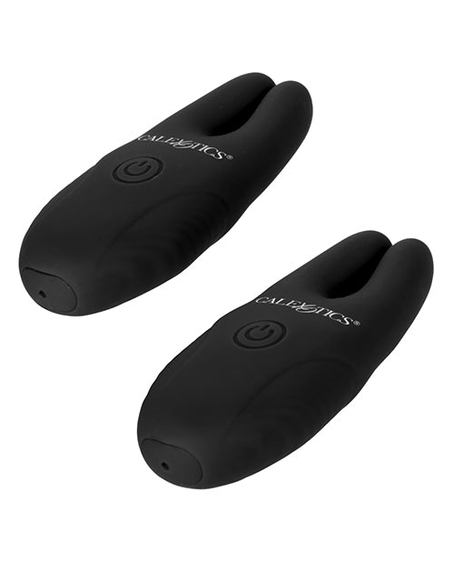 Mordazas de silicona para pezones con control remoto - Negro