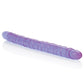 Grand gode de 17 pouces | Double gode Slim Jim | Gode réaliste nervuré | Gode violet en gel réfléchissant