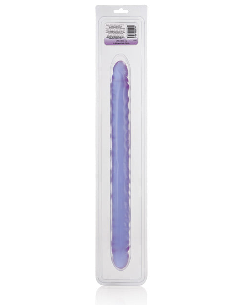 Grand gode de 17 pouces | Double gode Slim Jim | Gode réaliste nervuré | Gode violet en gel réfléchissant