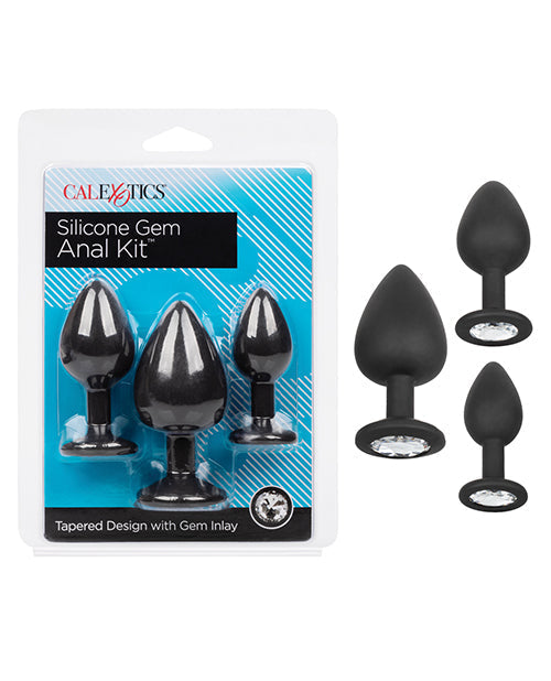 Kit anal en silicone Gem - Noir