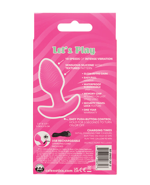 Plug anal vibrant lumineux dans le noir Cheeky Glow - Rose
