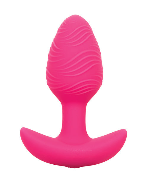 Plug anal vibrant lumineux dans le noir Cheeky Glow - Rose