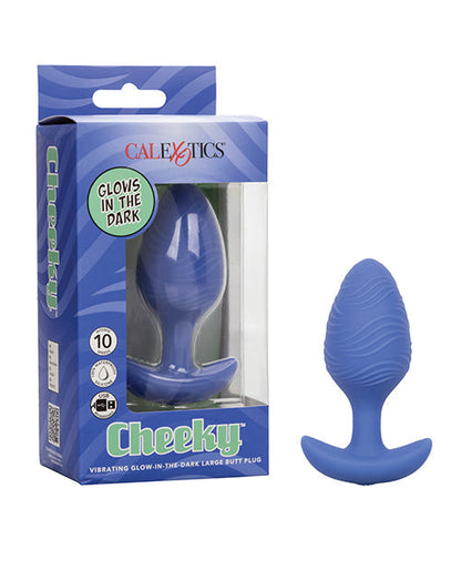 Vibreur plug anal phosphorescent coquin - Grande taille bleu