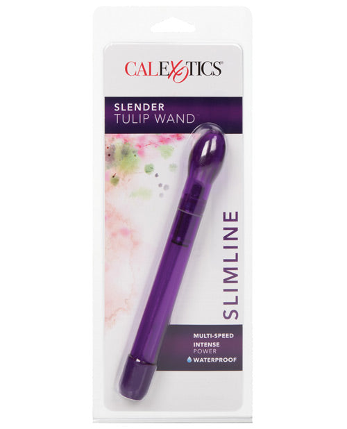 Vibrador de varita delgada de 6.5" | Vibrador Tulip, el mejor para mujeres | Vibrador de clítoris violeta resistente al agua