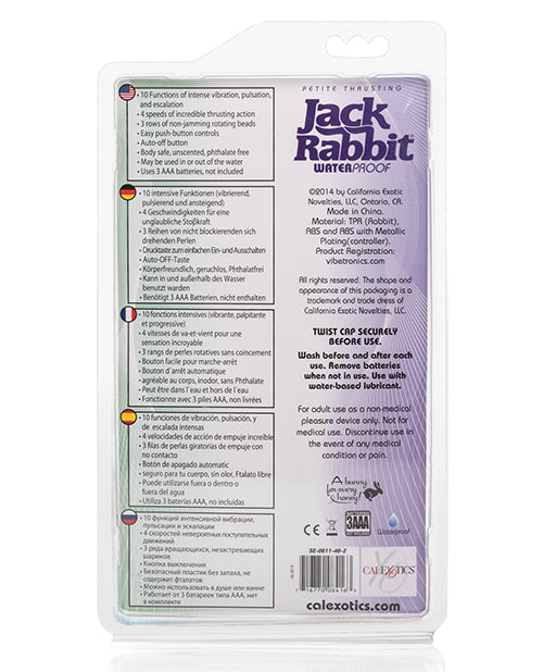 Vibrador Jack Rabbit | Vibrador de empuje pequeño | Vibrador de clítoris morado | Vibrador de punto G | Mejor vibrador para mujeres