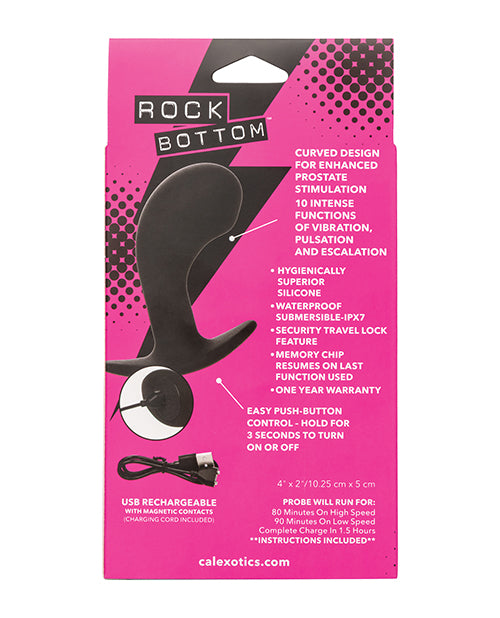 Sonda Curvada de Próstata Rock Bottom - Negro