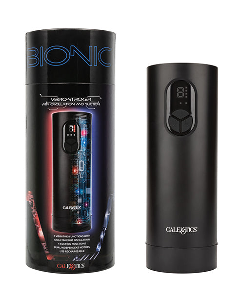 Vibro-masturbateur bionique avec oscillation et aspiration - Noir