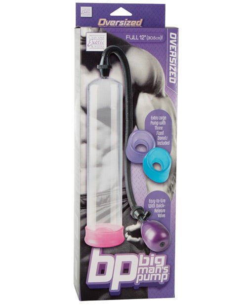 Pompe Big Man 12" avec 3 manchons de tailles différentes - Transparent