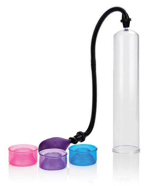 Pompe Big Man 12" avec 3 manchons de tailles différentes - Transparent