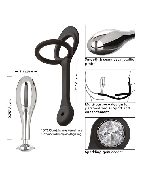 Bouchon Bijou Goutte Fille des Étoiles avec Rehausseur en Silicone - Noir