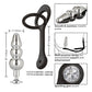 Bouchon anal clouté Star Fucker avec rehausseur en silicone - Noir
