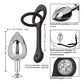 Plug Anale Bijou XL Goutte d'Eau Étoile avec Anneau en Silicone - Noir
