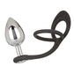 Plug Anale Bijou XL Goutte d'Eau Étoile avec Anneau en Silicone - Noir