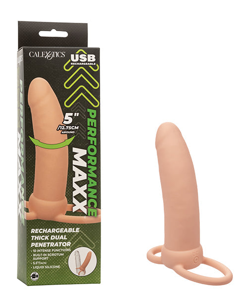 Performance Maxx Double Pénétrateur épais Rechargeable - Ivoire