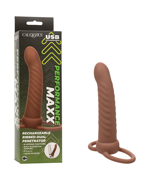 Performance Maxx Penetrador doble estriado recargable - Marrón