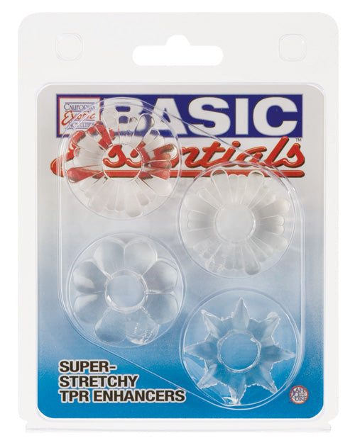 Anneaux Basic Essentials – Ensemble transparent de 4