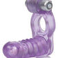 Double stimulateur vibrant avec pénétrateur flexible - Violet