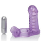 Double stimulateur vibrant avec pénétrateur flexible - Violet