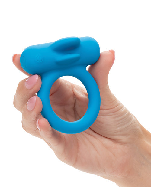 Améliorateur de Couple en Silicone Rechargeable Double Plaisir avec Double Stimulateur Vibratoire - Bleu