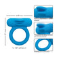 Améliorateur de Couple en Silicone Rechargeable Double Plaisir avec Double Stimulateur Vibratoire - Bleu