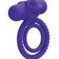 Potenciador de pareja de silicona recargable con doble estimulador de clítoris y lengua vibratoria - Púrpura