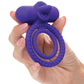 Potenciador de pareja de silicona recargable con doble estimulador de clítoris y lengua vibratoria - Púrpura