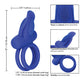 Anillos para pene de silicona recargables duales Couples Enhancers - Azul