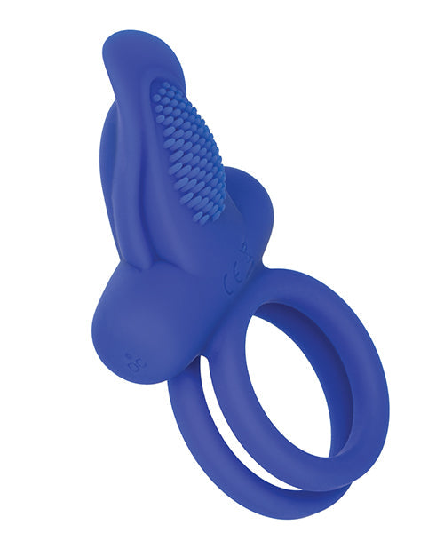 Anillos para pene de silicona recargables duales Couples Enhancers - Azul