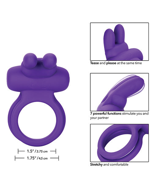 Potenciador de conejo Rockin' recargable de silicona - Morado