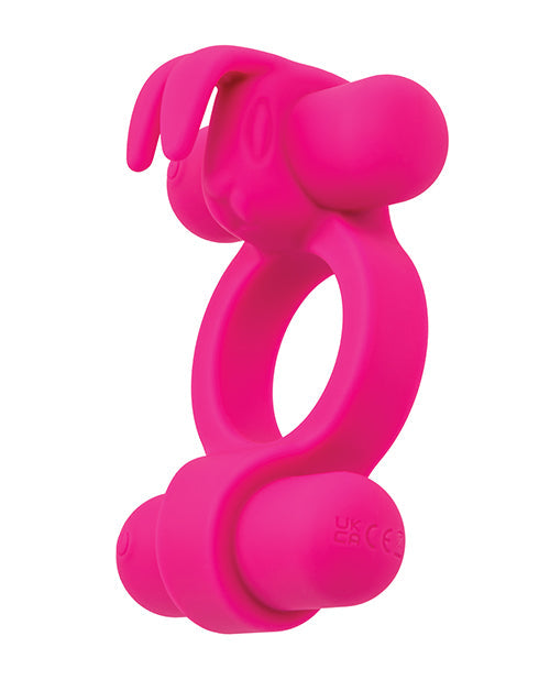 Rehausseur de Couple en Silicone Rechargeable Rockin' Rabbit - Fuchsia