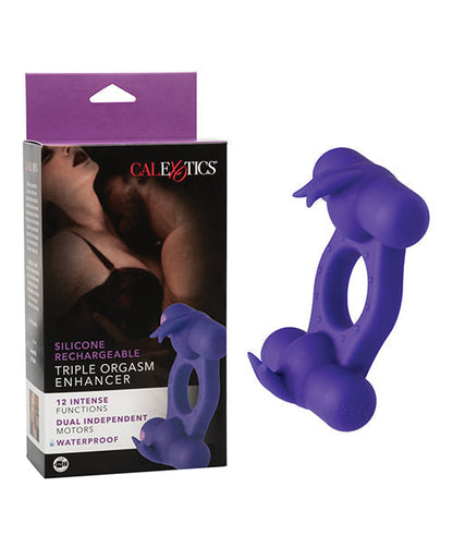Améliorateur d'Orgasme Triple Rechargeable en Silicone