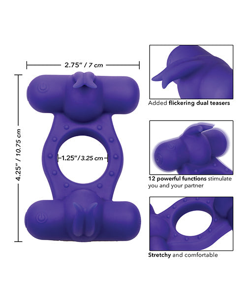 Améliorateur d'Orgasme Triple Rechargeable en Silicone