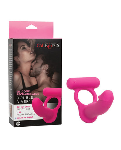 Vibreur double en silicone rechargeable – Rose