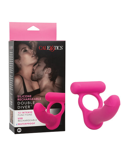 Divertido doble recargable de silicona - Rosa