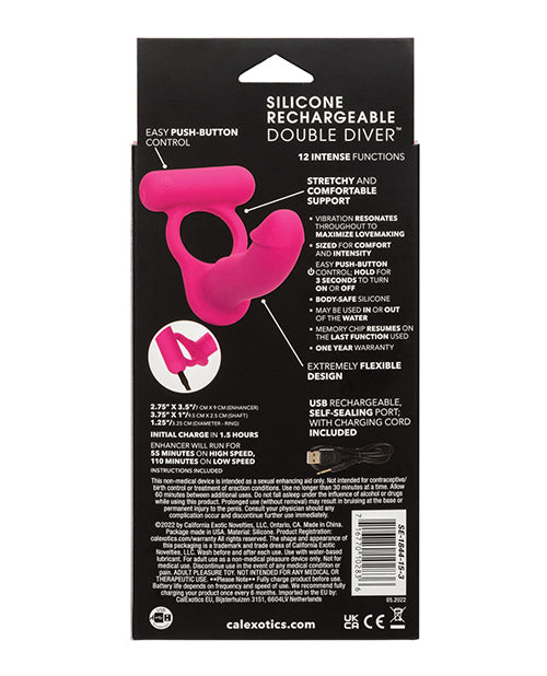 Vibreur double en silicone rechargeable – Rose