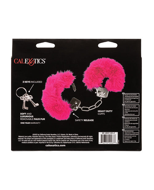 Poignets ultra-moelleux en fourrure - Rose