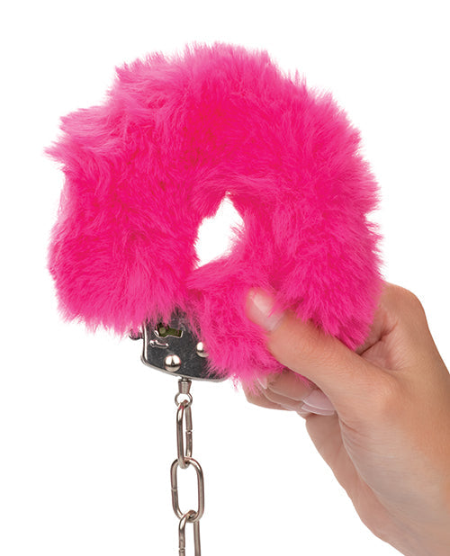 Poignets ultra-moelleux en fourrure - Rose