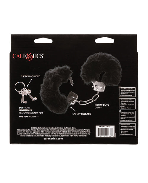 Poignets en fausse fourrure ultra moelleuse - Noir
